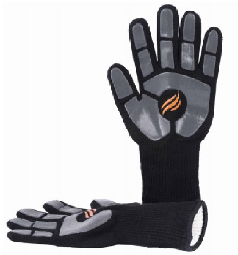 Blackstone 5558 Griddle Gloves with Silicone Palm Pads - Heat Resistant up to 500 Degrees, Easy Grip for Indoor and Outdoor Cooking, Grilling, Baking, Fire Pit, Fryer, Oven, One Size, Black/Grey - Image 1