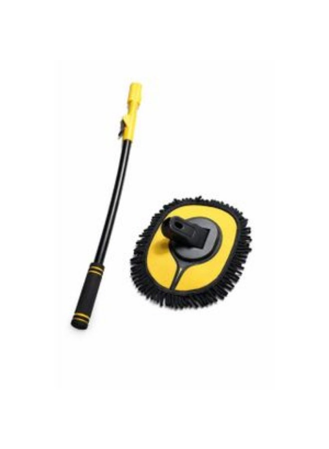 15° Curved Handle Car Wash Mop with Extendable Pole (Yellow & Black).
