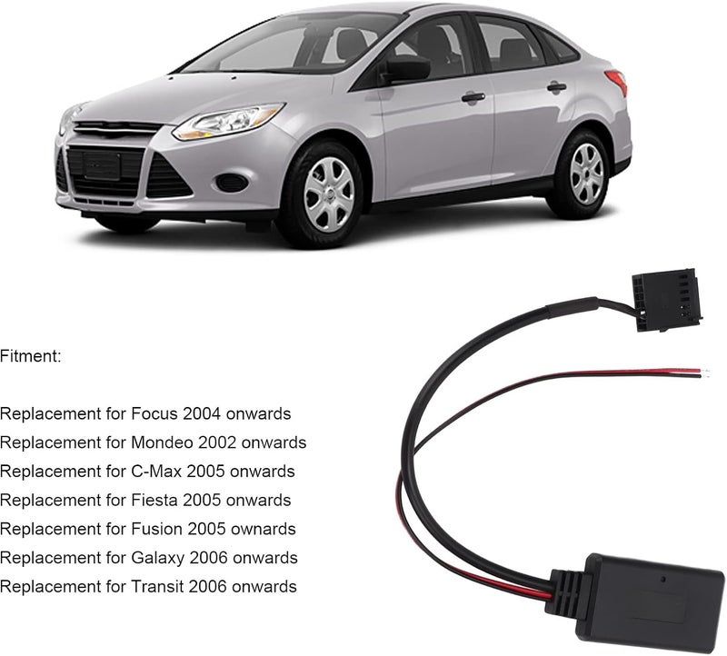ويوبلز محول كابل AUX ذو 12 سنًا، كابل إدخال AUX، محول صوت بلوتوث لاسلكي بديل لسيارة فييستا 6000CD - Image 4