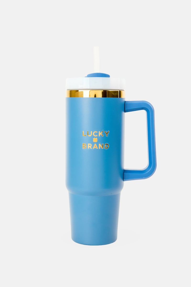 LUCKY BRAND Stainless Steel Vacuum Insulated Tumbler With Straw 946 ml, Navy - Image 1