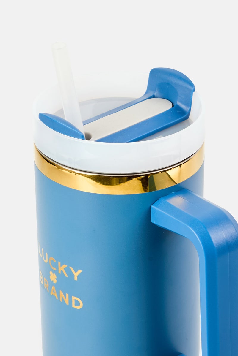 LUCKY BRAND Stainless Steel Vacuum Insulated Tumbler With Straw 946 ml, Navy - Image 3