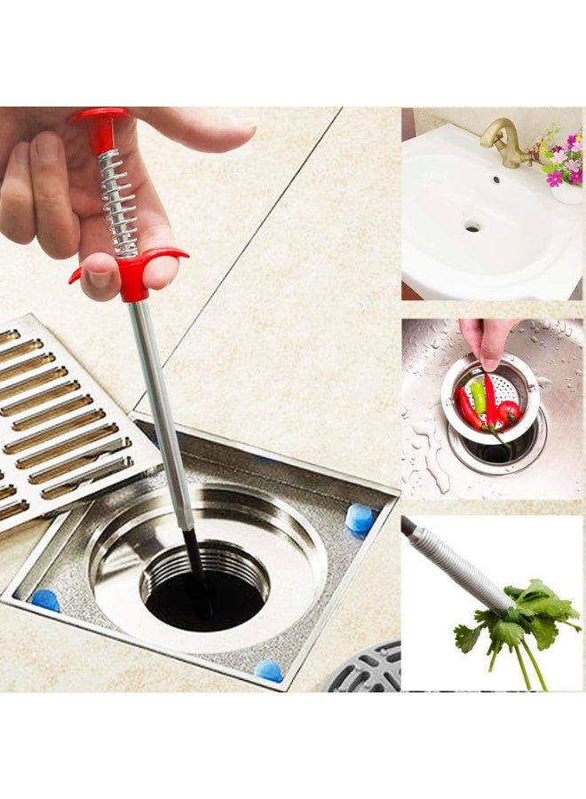 Flexible Drain Clog Remover Tool, 4-Claw Grabber Pickup Tool with Spring Handle, Long Reach Flexible Claw Retriever for Sink, Bathroom, Kitchen, Toilet & Pipe Cleaning - Image 3