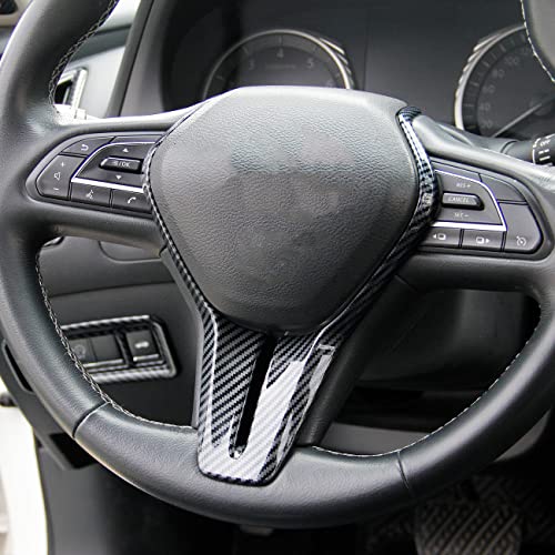 Fewshaw Steering Wheel Cover Molding Trims Accessoriess for Infiniti Q50 2014-2024 QX50 QX55 Q60 2017-2023 (Carbon Fiber Pattern) - Image 2