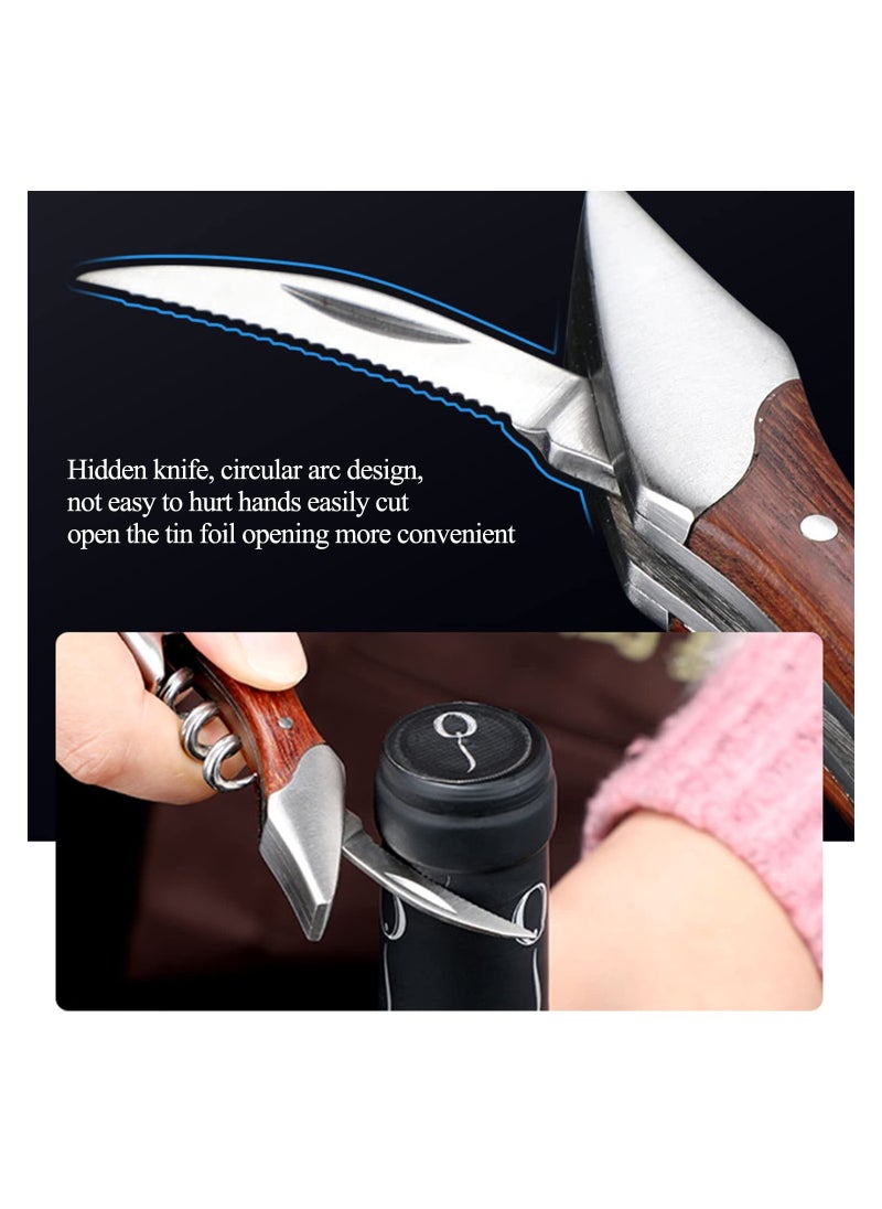 SYOSI - Corkscrew for Waiter with Vegan Leather Sheath Professional Grade Patented Spring Lever Easy Opening Foil Cutter Bottle Opener - Image 1