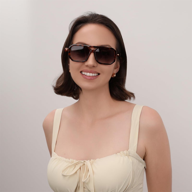 FEISEDY Vintage Square 70s Flat Aviator Sunglasses Women Men Classic Retro Stylish Frame UV400 Sunglasses B2622 - Image 4