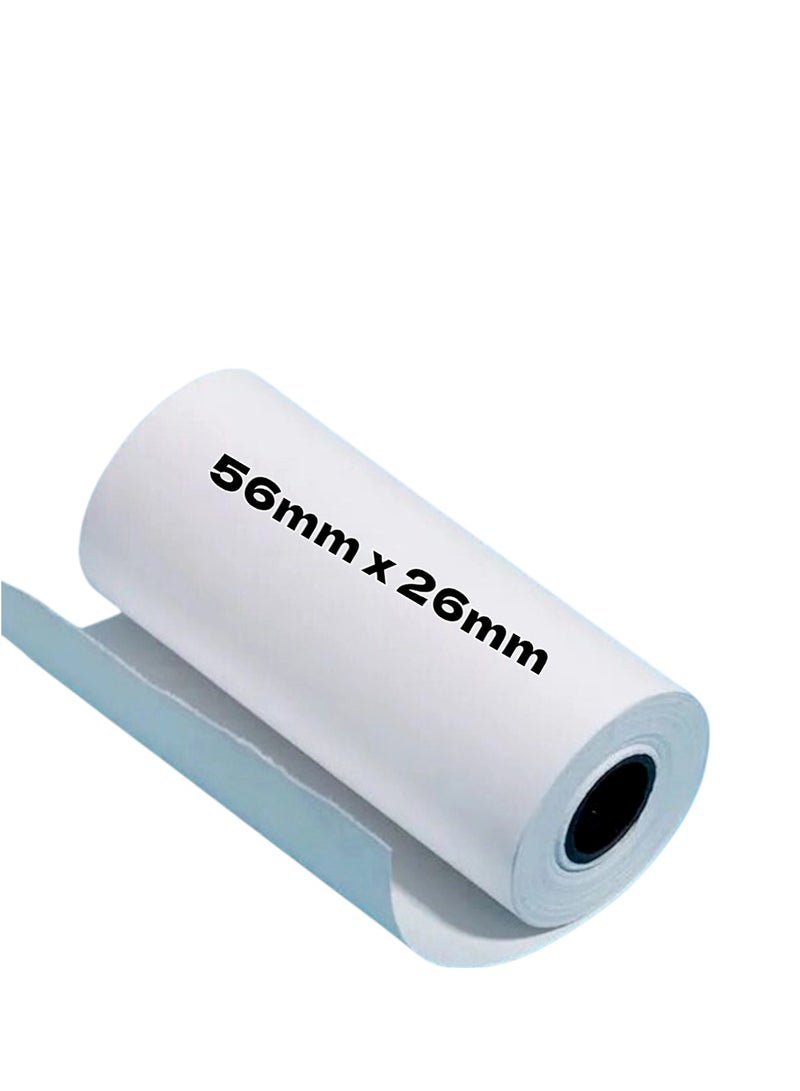 Huitich Adhesive Thermal Printer Paper Roll – 56mm x 26mm for Barcode Labels - Image 1