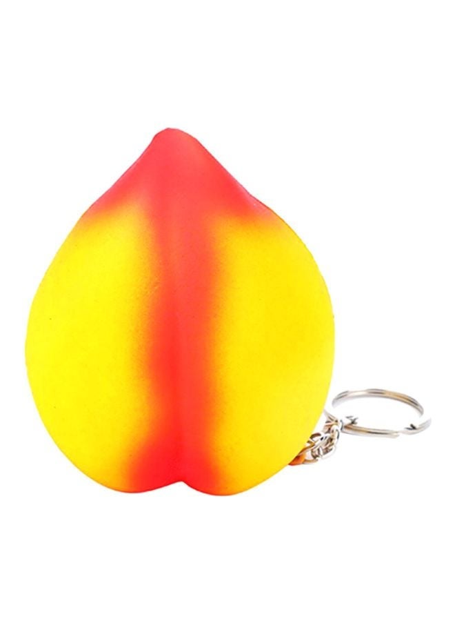 NIBEMINENT Stylish Leather Key Ring Yellow/Red - Image 1
