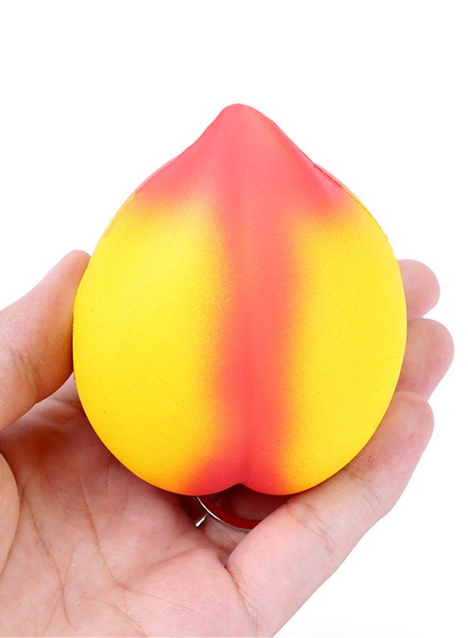 NIBEMINENT Stylish Leather Key Ring Yellow/Red - Image 3