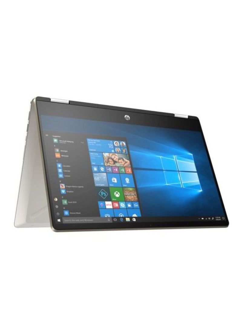 HP مُجدد - لابتوب بافيليون x360 قابل للتحويل 2 في 1 مزود بشاشة مقاس 14 بوصة ومعالج كور i5 وذاكرة رام سعة 8 جيجابايت ومحرك أقراص SSD سعة 256 جيجابايت وبطاقة رسومات إنتل مدمجة فائقة الوضوح ذهبي - Image 3