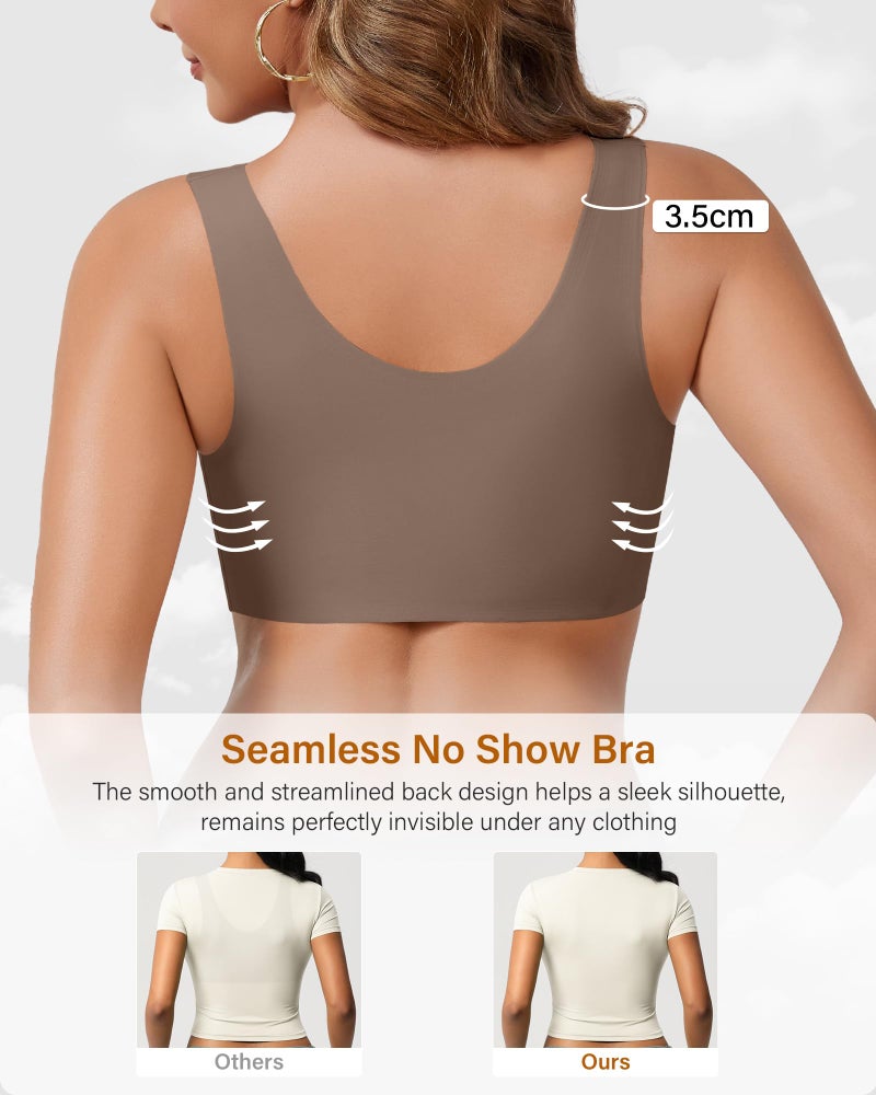DEANGELMON Wireless Bras for Women No Underwire Seamless Full Coverage T-Shirt Pullover Sleep Bra Comfort Lounge Bralette(Coffee,M) - Image 5