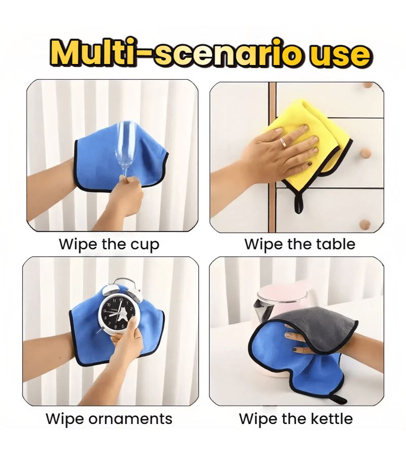 26 Pcs Thickened Microfiber Cloth Set 30x30 Cm Double Sided Coral Cleaning Cloth Durable Absorbent Reusable Two Tone Design For Home Kitchen Bathroom Car Glass Dish Towel Detail - Image 3