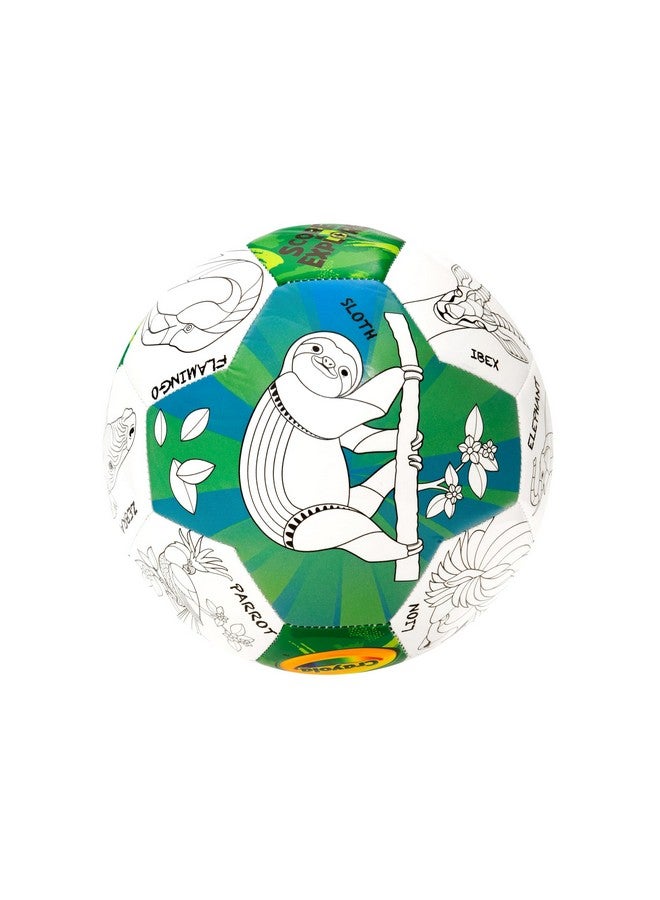 Crayola Score N' Explore Officially Licensed Size 5 Color Ball - Zoo Animals Explorer, Interactive Coloring Soccer Ball for Kids Fun Learning Toy Activity Ball - Image 1