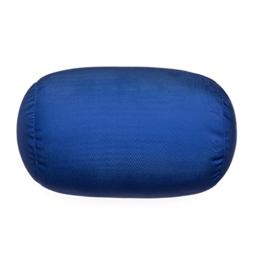 Focustree Squish Bean Bed Microbead Pillow Bolster Tube Body Pillow Smooth Cool Touch Fabric Neck Back Support Throw Travel Pillow Fun Colors Navy Blue - Image 1
