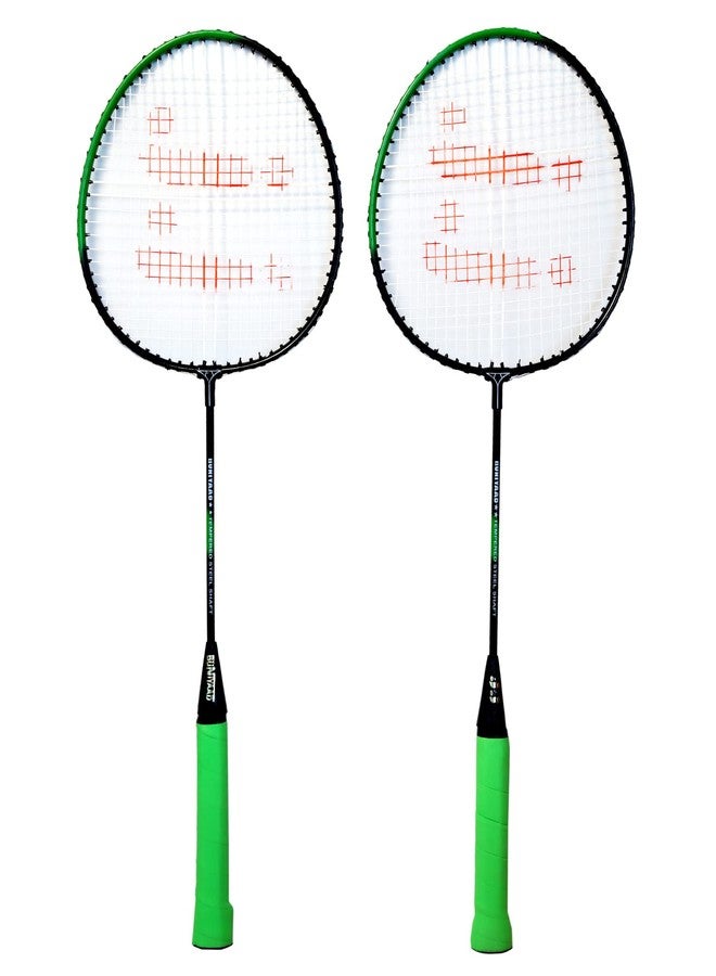 Jonex JJ JONEX BUNIYAD Badminton Set with 3 Piece Plastic Shuttlecock (Multicolour) (MYC) (Black) - Image 4