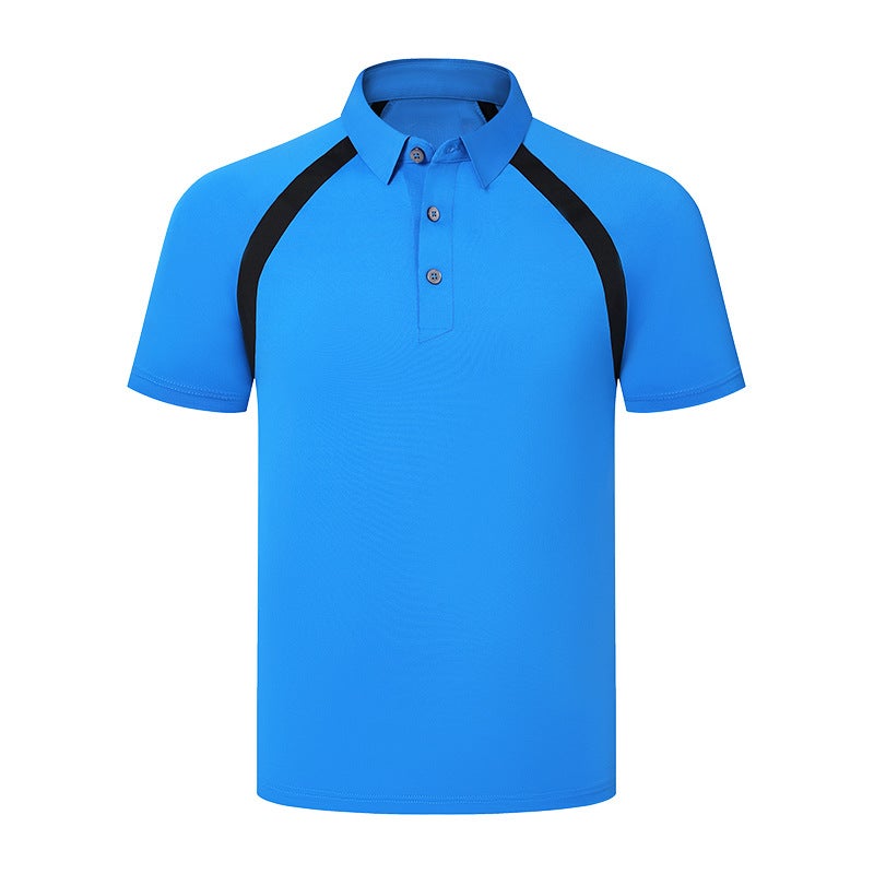 Generic Golf Mens Polo Shirt Short Sleeve Quick-drying Elastic Sports Casual Golf Ball Clothes Breathable T-Shirt Sports Now Blue 