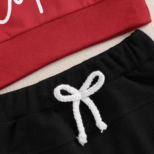 BemeyourBBs Toddler Baby Boy Fall Winter Clothes Funny Letter Long Sleeve Sweatshirt and Pants Set 2 Piece Sweatsuit Outfit (Valentines Cute Than Cupid, 3-6 Months) - Image 5