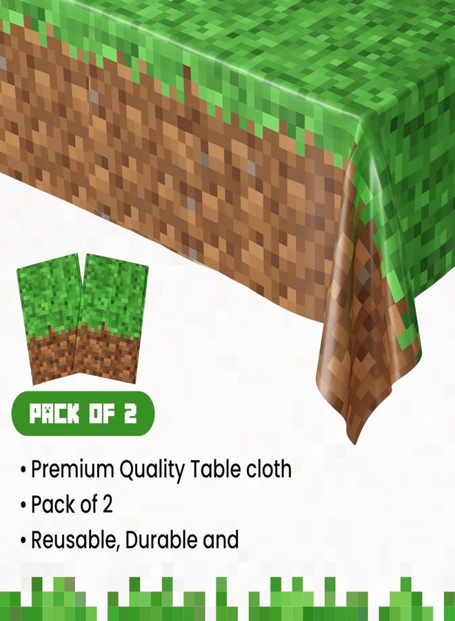 IndoTribe 27 Pcs Pixel Birthday Decorations for Boys Pre-strung 10ft Miner Happy Birthday Banner Pixel Miner Table Cover 2 Pcs 108x108cm Treat Boxes 24 Pcs Pixel Video Game Birthday Decorations Set - Image 4