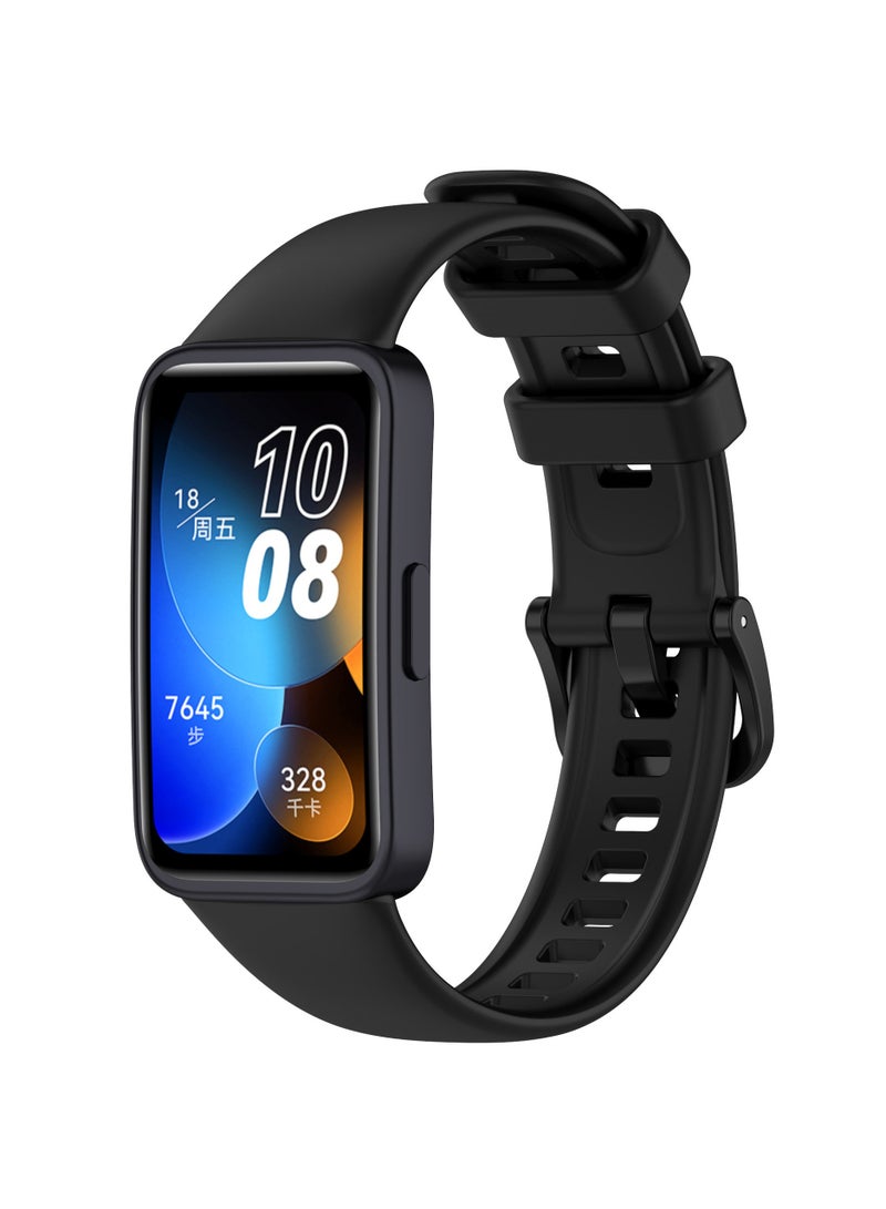 Straps Compatible with Huawei Band 10,Band 9,Band 8 Soft TPU Band for Men and Women,Black - Image 1