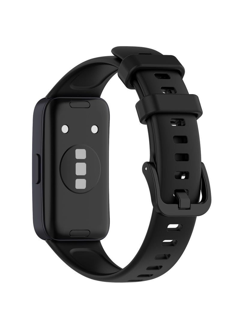 Straps Compatible with Huawei Band 10,Band 9,Band 8 Soft TPU Band for Men and Women,Black - Image 2