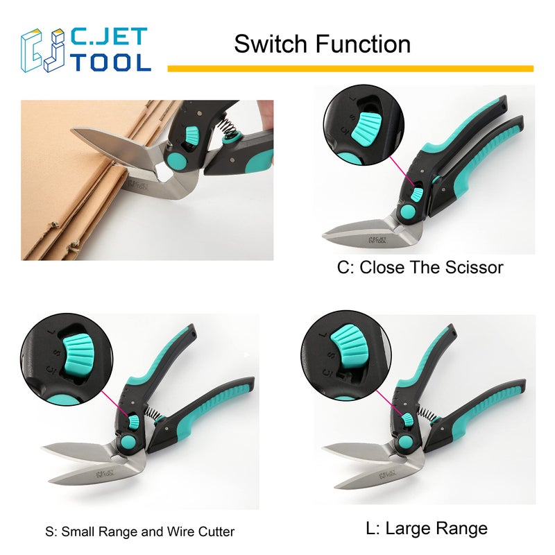 C.JET TOOL 10" Heavy Duty Scissors, Carpet Cutter, Industrial Scissors, Multipurpose, Scissors for Carpet, Cardboard, Leather, Pruning, Gardening, Professional Soft Grip Stainless Steel (Turquoise) - Image 4