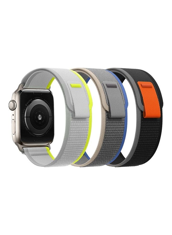 3 عبوات لساعة Apple Watch Trail Band 49mm 45mm 44mm 42mm حزام رياضي منسوج من النايلون لسلسلة iWatch Ultra/8/7/SE/6/5/4/3/2/1 متعدد الألوان متعدد الألوان - Image 1