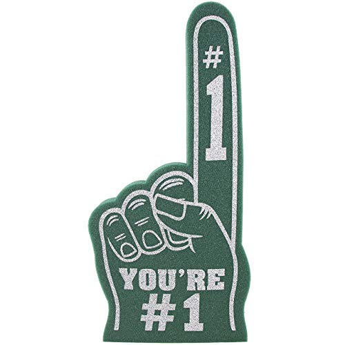 FUNSTITUTION Giant Foam Finger 18 Inch- You're Number 1 Foam Hand for All Occasions - Cheerleading for Sports - Exciting Vibrant Colors use as Celebration Pom Poms- Great for Sports Events Games School Business - Image 1