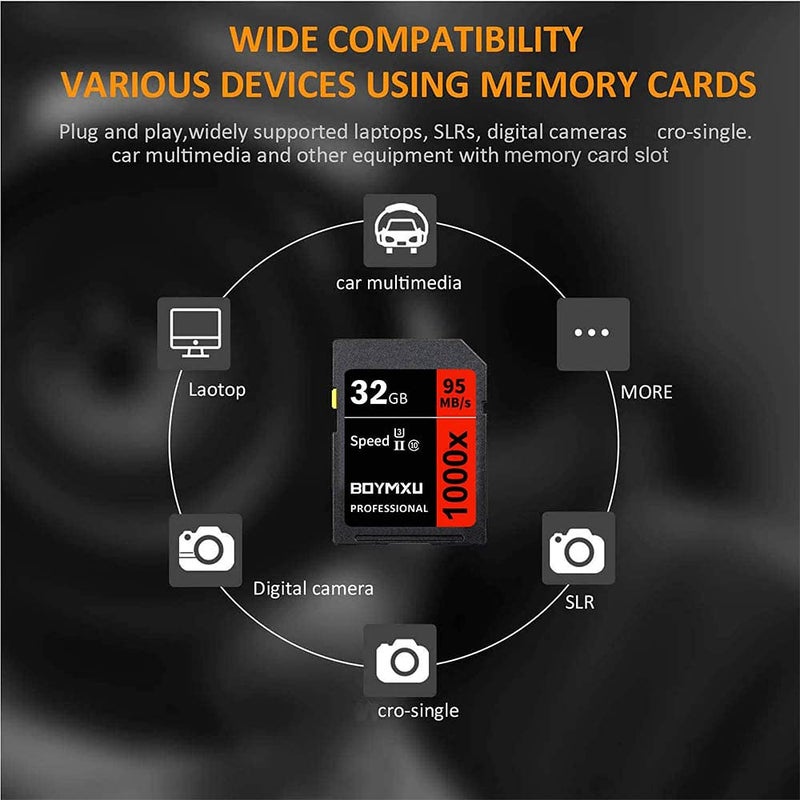 BOYMXU Professional 32GB Class 10 U3 Memory Card - Up to 95MB/s for Cameras & Camcorders - Red/Black - Image 3
