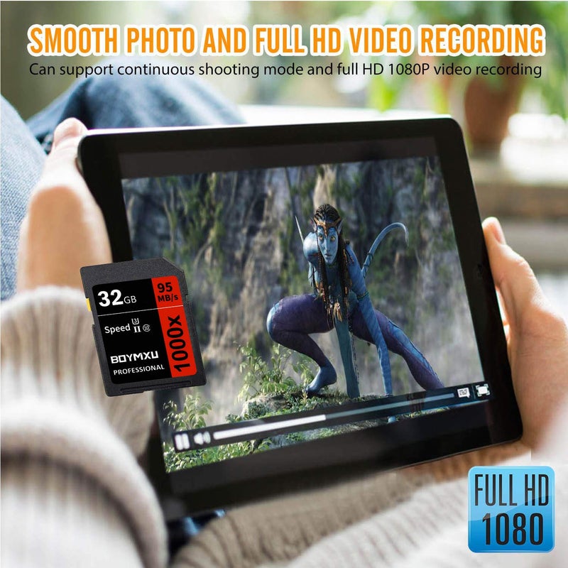 BOYMXU Professional 32GB Class 10 U3 Memory Card - Up to 95MB/s for Cameras & Camcorders - Red/Black - Image 4