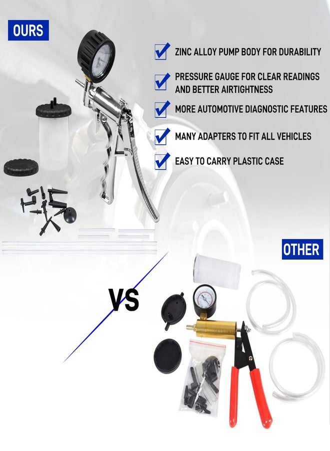 PESIKO Hand Vacuum Pump Brake Bleeder kit One Person, Zinc-diecast Metal Brake Clutch Bleeding Tune-up Kit for Brake Bleeding and Automotive Tester - Image 4