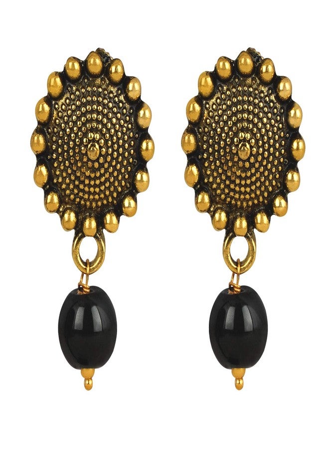 JFL - Jewellery for Less Jewellery For Less Traditional Ganesh Pendant Collection Gold Platted Black Beaded Double Chain Mangalsutra Set For Women,Valentine - Image 4