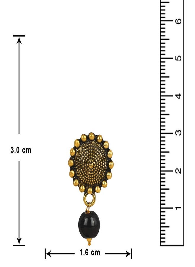 JFL - Jewellery for Less Jewellery For Less Traditional Ganesh Pendant Collection Gold Platted Black Beaded Double Chain Mangalsutra Set For Women,Valentine - Image 5