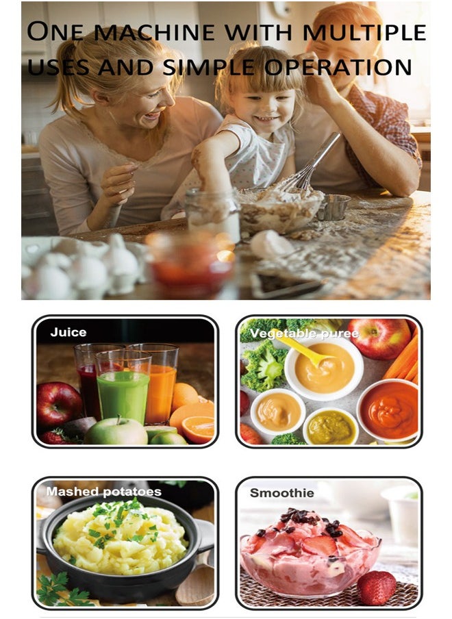 4 In 1 Hand Blender, 500W Electric Immersion Blender, 2 Speed Stainless Steel Blades,500ml Chopper Bowl,700ml Food Processor for Smoothies, Puree, Baby Food, Soup, Juice SK-1710-4