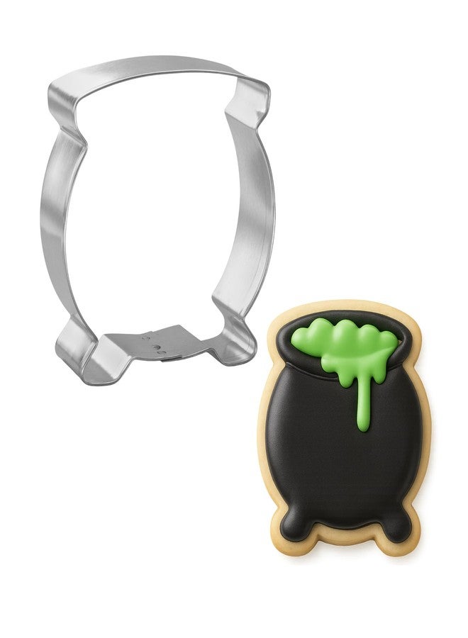 Foose Halloween Cookie Cutter 4 Pc Set With Recipe Card, Made in USA - Witch Broom 5 in, Hat 5 in, Cauldron 3 in, Witch Shoe 3.75 in - Image 3