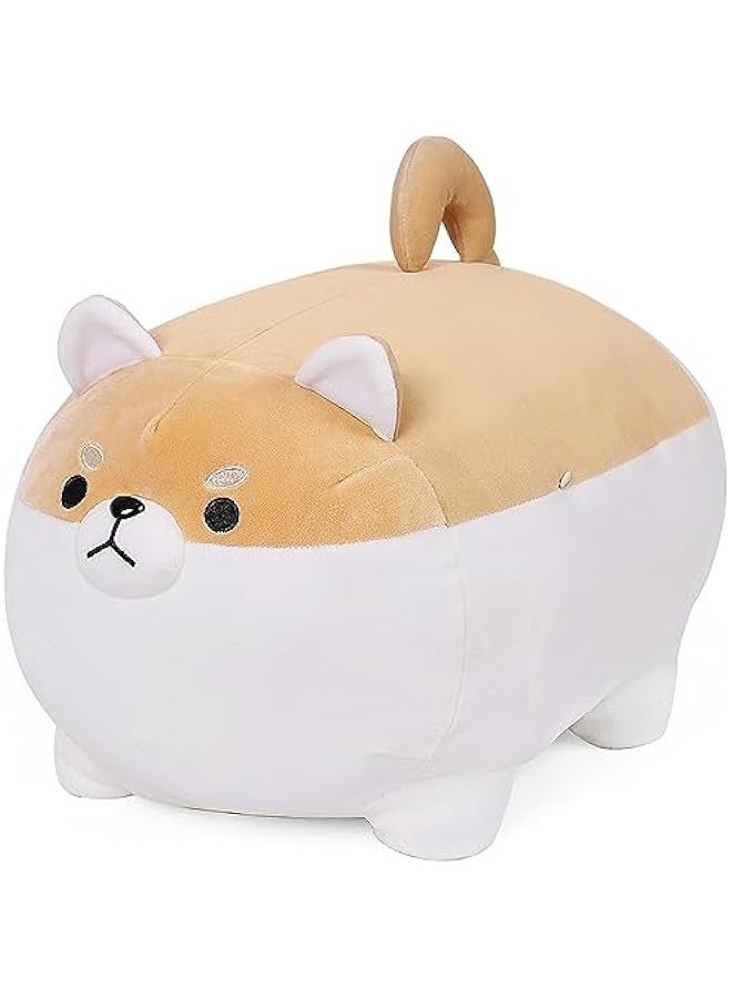 DURKU Shiba Inu Pillow Plush, Stuffed Animal Kawaii Dog Soft Anime Corgi Hugging Cuddle Pet Throw Plushies Cartoon Doggo Doll Toy Best Gifts for Kids Girls Boys (Brown) 40cm  - Image 1
