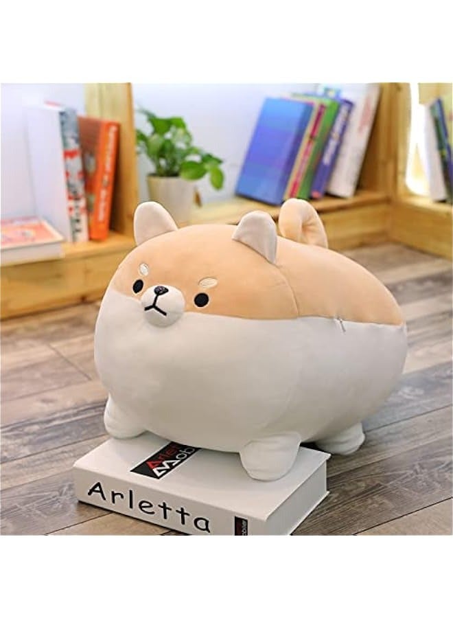 DURKU Shiba Inu Pillow Plush, Stuffed Animal Kawaii Dog Soft Anime Corgi Hugging Cuddle Pet Throw Plushies Cartoon Doggo Doll Toy Best Gifts for Kids Girls Boys (Brown) 40cm  - Image 3