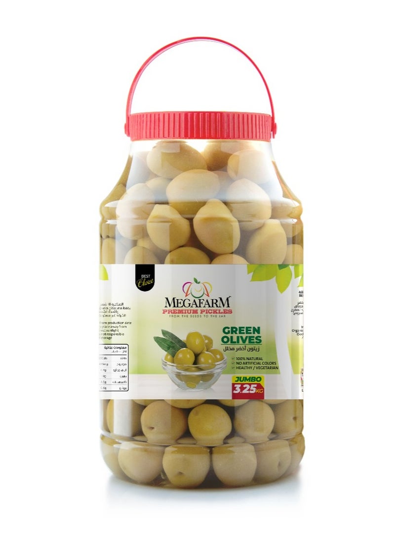 Megafarm Pickled Green Olives Jumbo 3.25kg  - Image 1
