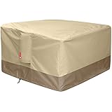 SheeChung SheeChung Gas Fire Pit Cover Square - 600D Heavy Duty Patio Outdoor Fire Pit Table Cover with PVC Coating,100%  - Image 1