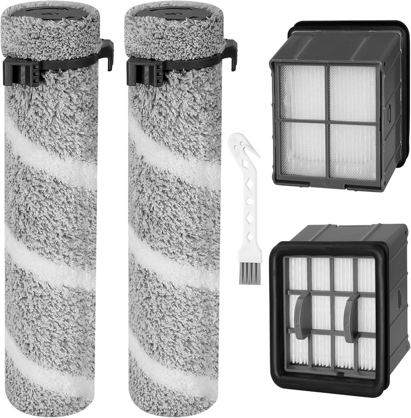 FFsign 3930F Brush Roll Replacement Filter for Bissell CrossWave OmniForce Edge Cordless Multi-Surface Hard Floor Wet Dry 3930F, 3933, V2, 3999z Vacuum, 2 Pack Roller Brush, 2 Pack Hepa Filters - Image 1