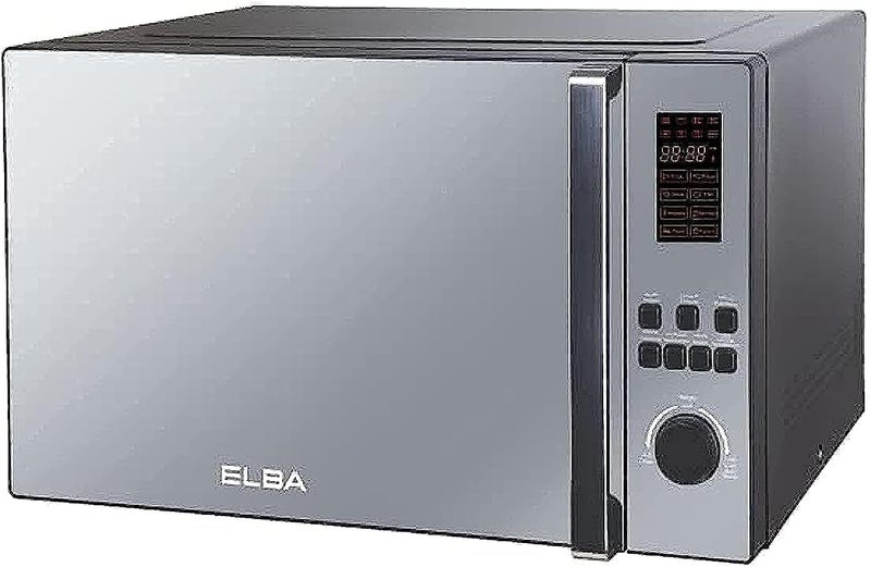 ELBA - 45L Microwave Grill - 8 Menus - Time/Weight Defrost - 30s Quick Start + 95' Timer - End Signal - Memory - Digital Control - Red LED Display - Child Lock - Mirror Glass Door - Italian Technology
