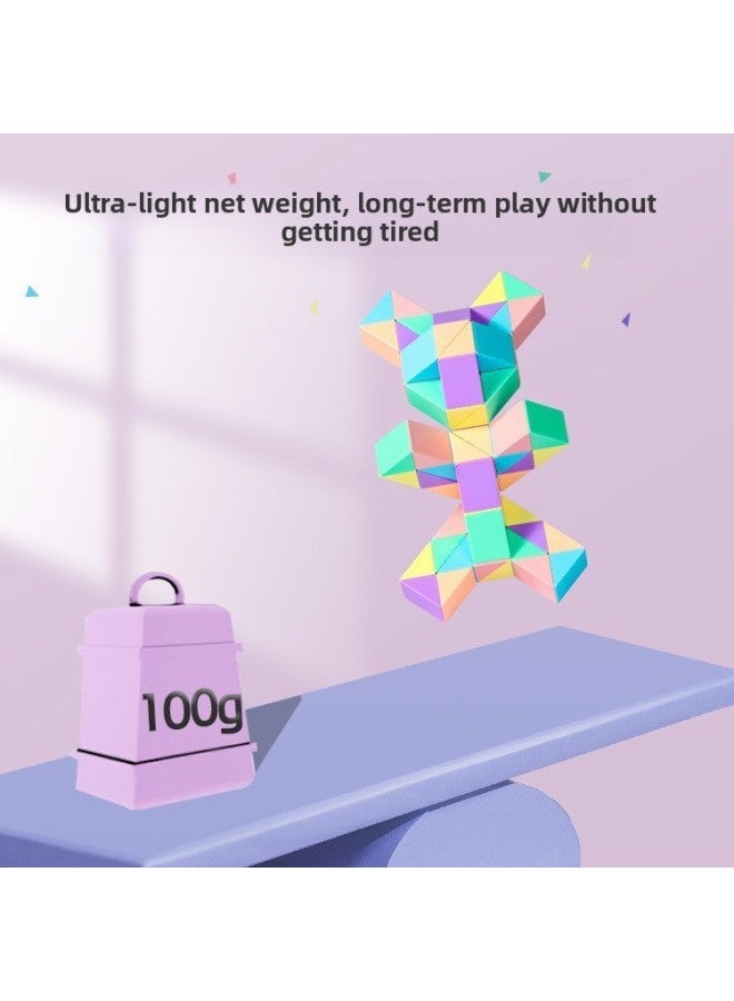 Loquat Variables 24 Section 36 Section 48 Section 72 Kindergarten Third-order Color Square Children's Toys-Color:24-segment Macaron Magic Ruler + Happy Rabbit Cartoon Huarong Road - Image 5