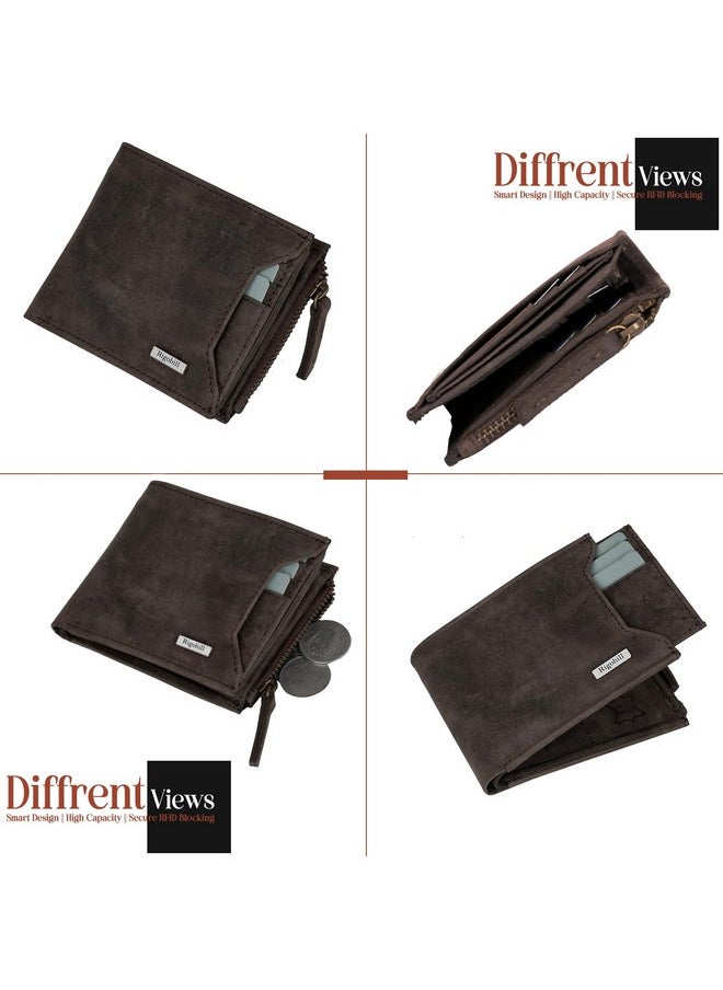 Rigohill RIGOHILL Cuba Brown Leather Wallet for Men | RFID Blocking Mens Wallet | Wallets Men Leather  - Image 4