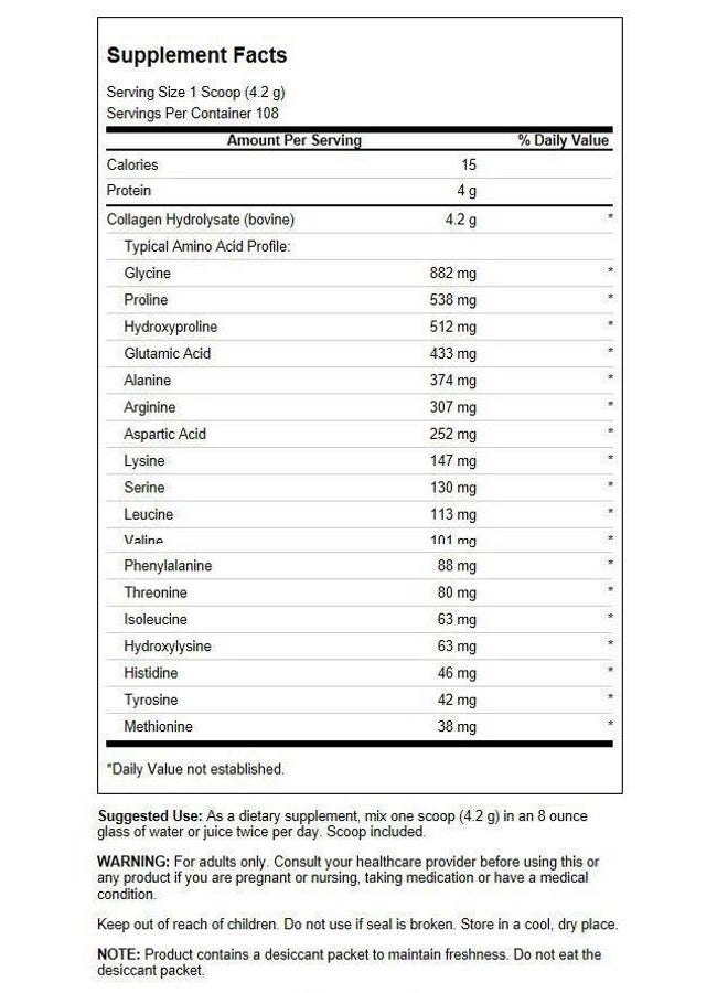 SWANSON High Plains Collagen Hydrolysate Powder - Collagen Peptides Powder Supporting Hair, Skin, Nails, and Joint Health - Bioavailable Proteins Promoting Bone, Tissue, and Cartilage Support - (1 lb) - Image 2