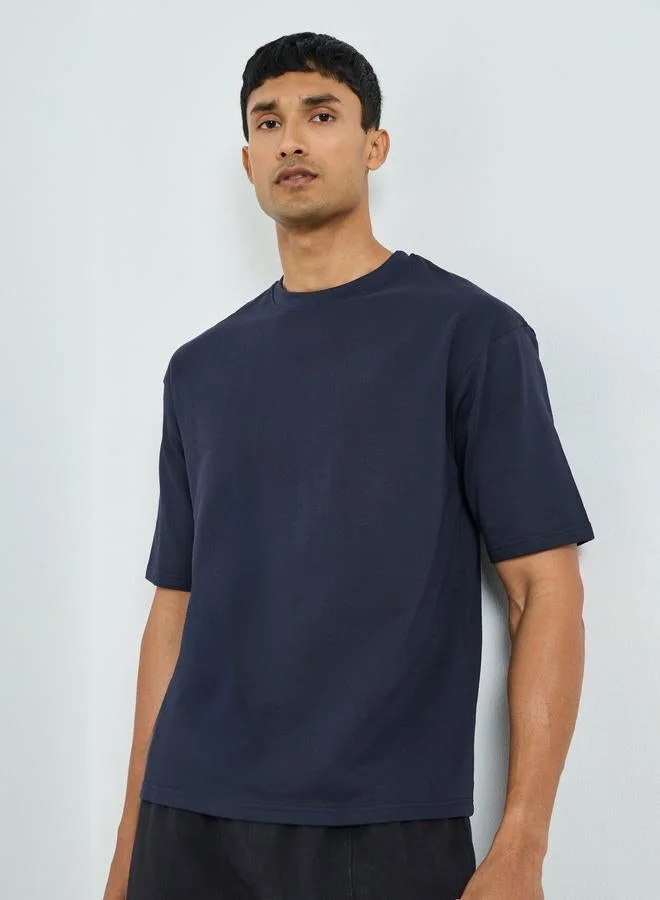 ستايلي Men Oversized Crew Neck Terry T-Shirt