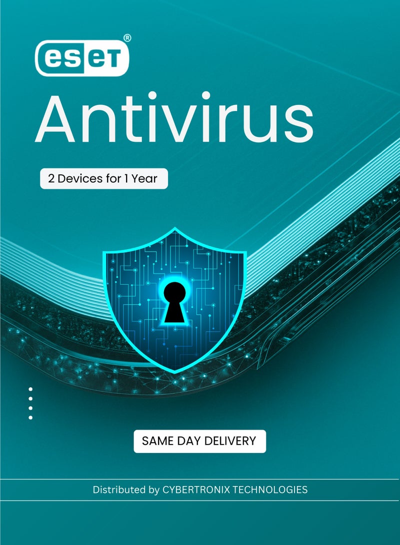 ESET Antivirus | 2 Devices for 1 Year | Digital License | Same Day Delivery