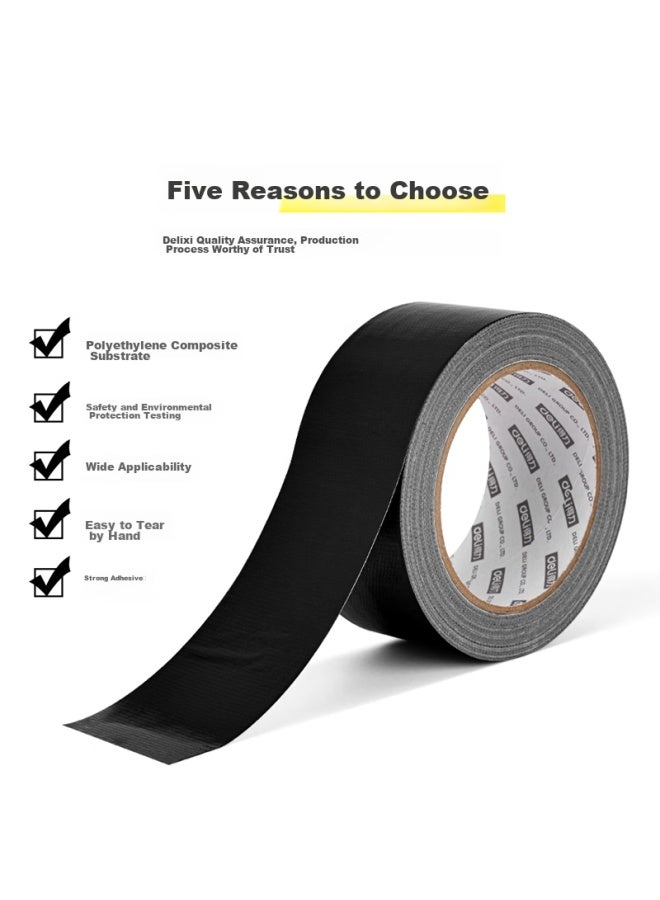 Deli Strong Adhesive Tape, Windproof, High-adhesive, Wear-resistant, Waterproof Tape, 48mm*20m*230μm, Carpet Fixing, Window Sealing, Black, 1 Roll, 52003 - Image 4