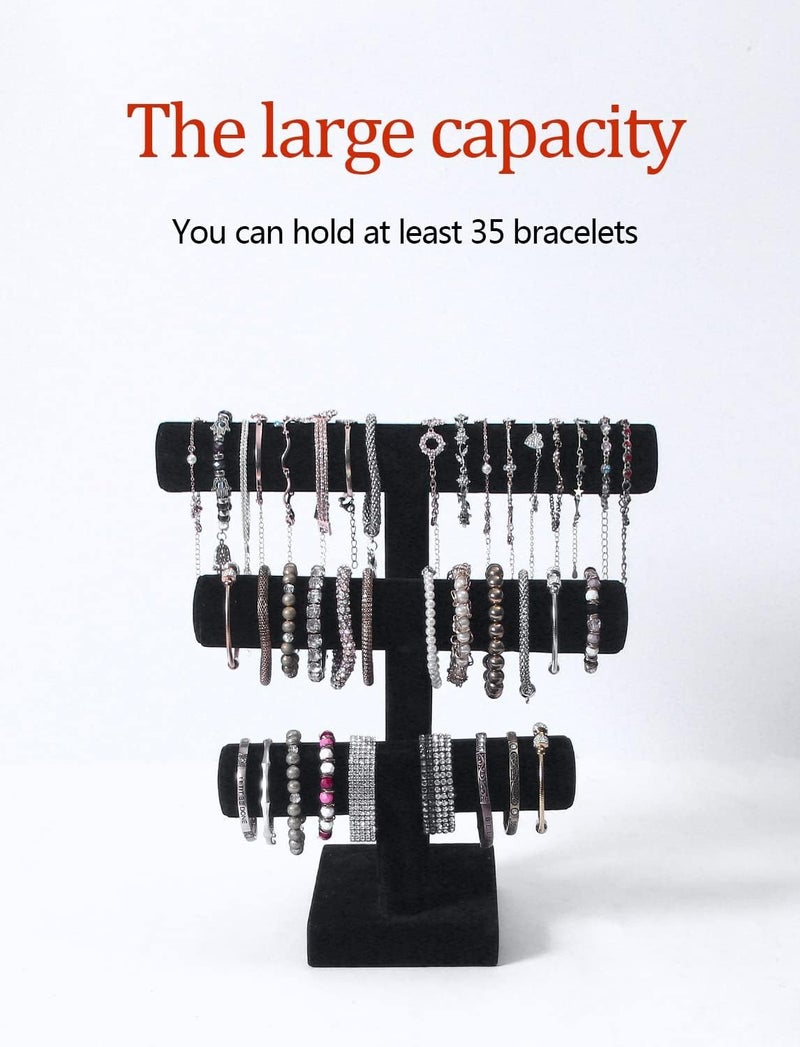 Ausalivan Bracelet Holder Stand,Bracelet Organizer Display for Selling,Bangle Organizer for Women,Watch Storage Holder for Men,Jewelry Business Supplies (Style 2 （Black 3 Tier ）) - Image 3
