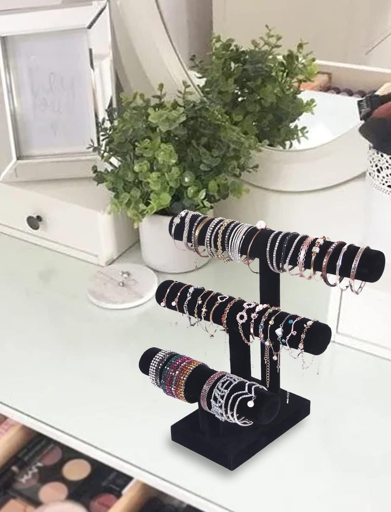 Ausalivan Bracelet Holder Stand,Bracelet Organizer Display for Selling,Bangle Organizer for Women,Watch Storage Holder for Men,Jewelry Business Supplies (Style 2 （Black 3 Tier ）) - Image 5
