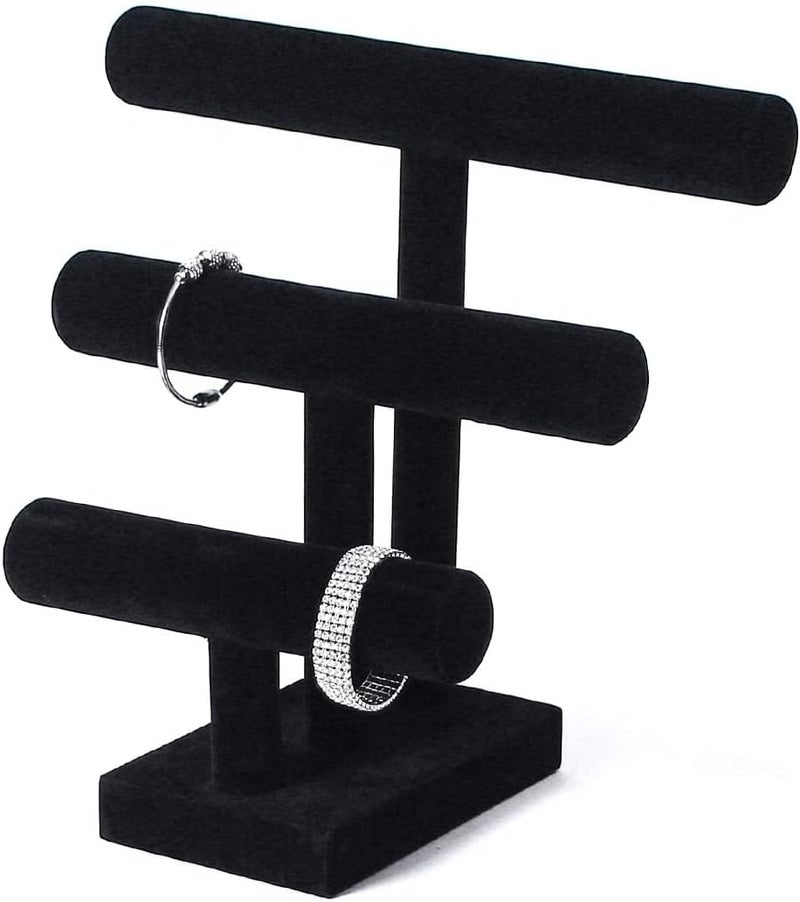 Ausalivan Bracelet Holder Stand,Bracelet Organizer Display for Selling,Bangle Organizer for Women,Watch Storage Holder for Men,Jewelry Business Supplies (Style 2 （Black 3 Tier ）) - Image 1