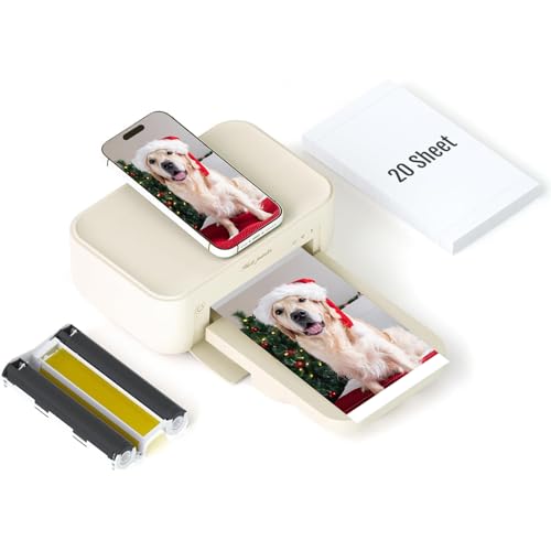 HPRT Photo Printer 4x6,+20 Sheets&1ribbon,Wi-Fi Wireless Instant Picture Printer for iPhone, Android, Smartphone, Thermal Dye-Sublimation, AR Video Printing,Portable Photo Printers for Home Use - Image 1
