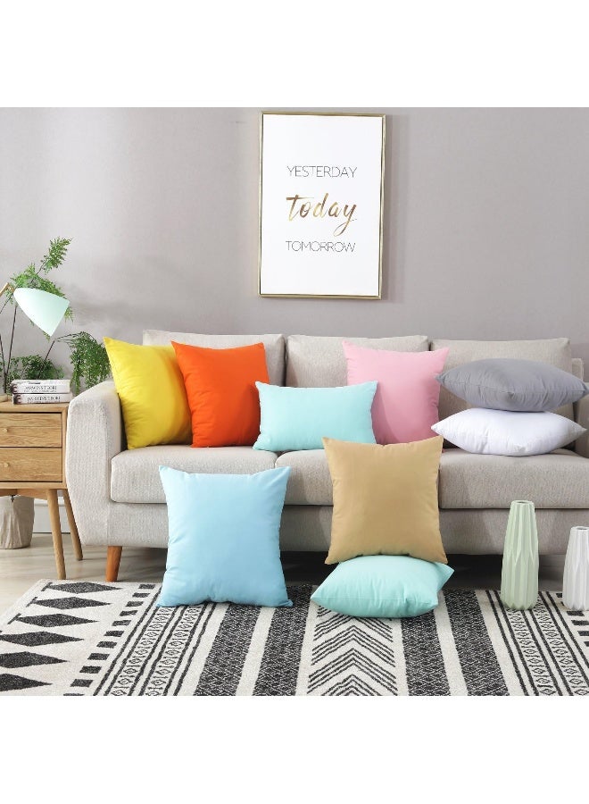 TAOSON TAOSON Decorative 100 Cotton Canvas Square Solid Toss Pillowcase Cushion Cover Pillow Case with Hidden Zipper Closure Only Cover No Insert  White 12x2030x50cm  - Image 3